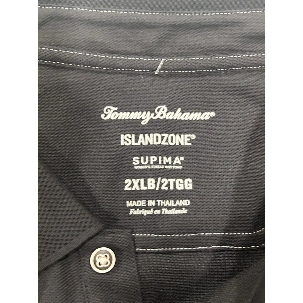 Tommy Bahama Men’s Polo Island Zone Black Supima Cotton 2XLB NWOT